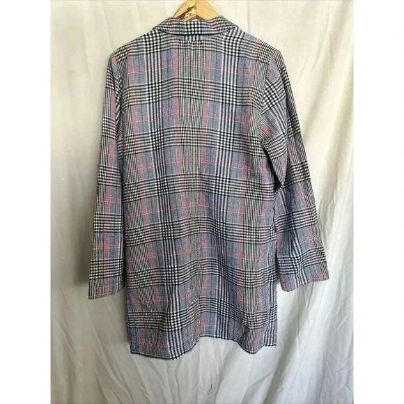 NWT J Jill Barley Relaxed Multi Blue Plaid Cotton Seersucker Boyfriend Blazer M - Picture 5 of 16